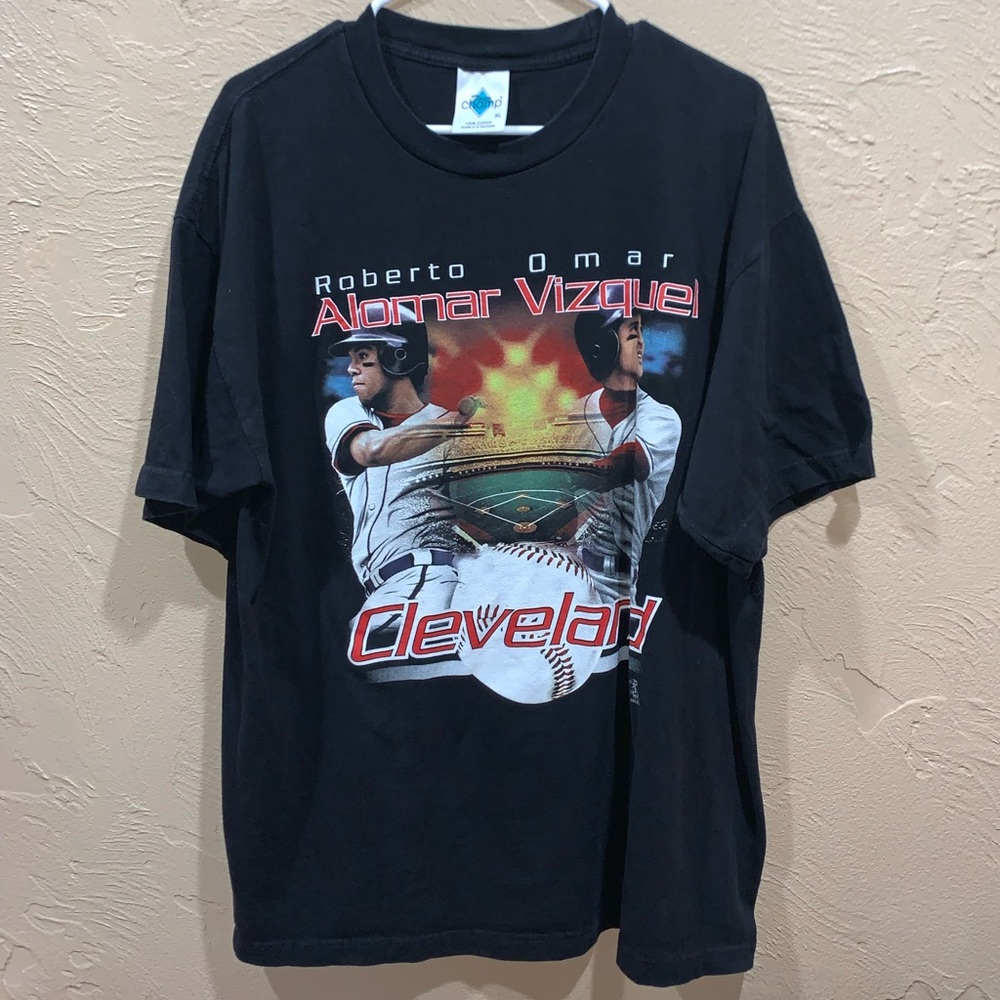 Vintage 2000 Cleveland Indians Roberto Alomar & Omar Vizquel MLB Shirt
